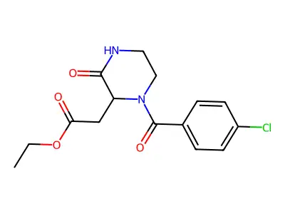 Ethyl 1-(4-chlorobenzoyl)-3-oxo-2-piperazineacetate structure