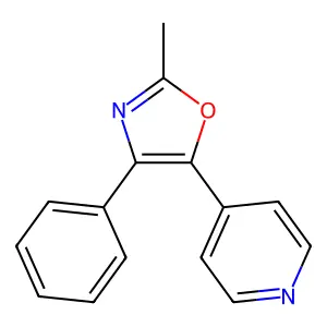 2-Methyl-4-phenyl-5-(4-pyridyl)oxazole structure