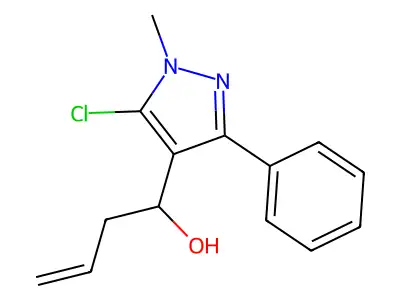 1-(5-chloro-1-methyl-3-phenyl-1H-pyrazol-4-yl)-3-buten-1-ol structure