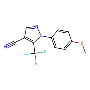 1-(4-methoxyphenyl)-5-(trifluoromethyl)-1H-pyrazole-4-carbonitrile structure