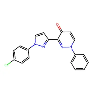 3-[1-(4-Chlorophenyl)pyrazol-3-yl]-1-phenylpyridazin-4-one structure