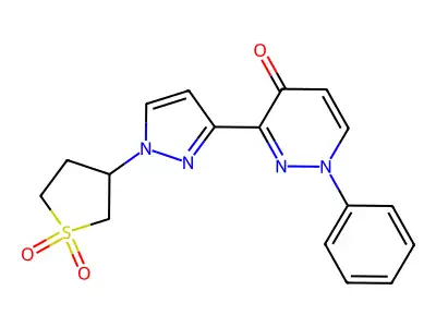 3-[1-(1,1-Dioxothiolan-3-yl)pyrazol-3-yl]-1-phenylpyridazin-4-one structure