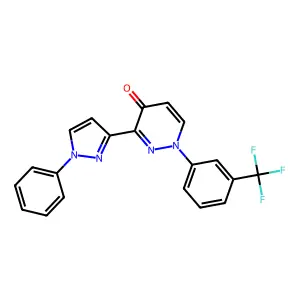 3-(1-phenyl-1H-pyrazol-3-yl)-1-[3-(trifluoromethyl)phenyl]-4(1H)-pyridazinone structure
