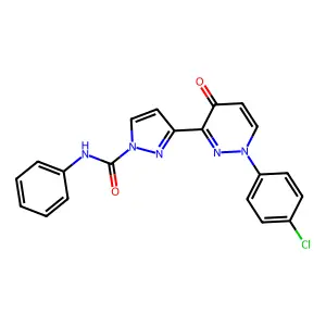 3-[1-(4-chlorophenyl)-4-oxopyridazin-3-yl]-N-phenylpyrazole-1-carboxamide structure