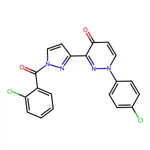 3-[1-(2-chlorobenzoyl)-1H-pyrazol-3-yl]-1-(4-chlorophenyl)-4(1H)-pyridazinone structure
