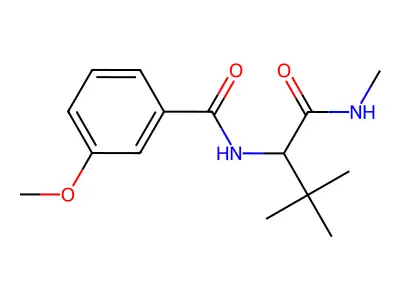 N-{2,2-dimethyl-1-[(methylamino)carbonyl]propyl}-3-methoxybenzenecarboxamide structure