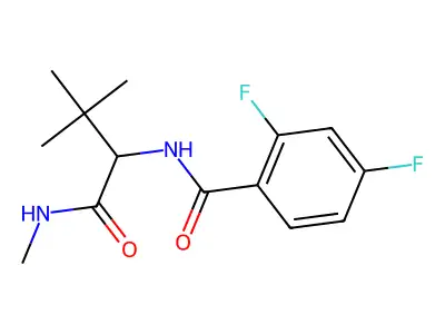 N-{2,2-dimethyl-1-[(methylamino)carbonyl]propyl}-2,4-difluorobenzenecarboxamide structure