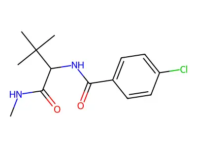 4-chloro-N-{2,2-dimethyl-1-[(methylamino)carbonyl]propyl}benzenecarboxamide structure