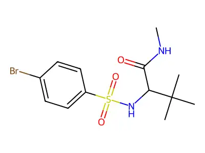 2-{[(4-bromophenyl)sulfonyl]amino}-N,3,3-trimethylbutanamide structure