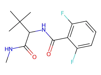 N-{2,2-dimethyl-1-[(methylamino)carbonyl]propyl}-2,6-difluorobenzenecarboxamide structure