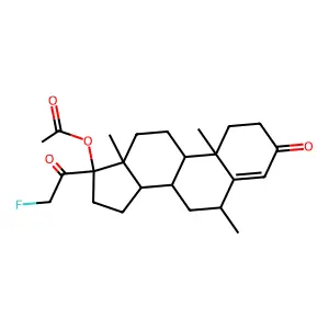 21-Fluoro-17-alpha-hydroxy-6-alpha-methylpregn-4-ene-3,20-dione acetate (ester) structure