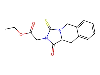 ethyl 2-[1-oxo-3-thioxo-1,5,10,10a-tetrahydroimidazo[1,5-b]isoquinolin-2(3H)-yl]acetate structure