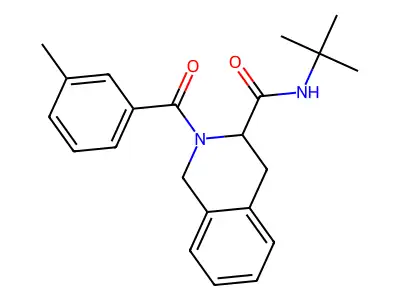 N-(tert-butyl)-2-(3-methylbenzoyl)-1,2,3,4-tetrahydro-3-isoquinolinecarboxamide structure