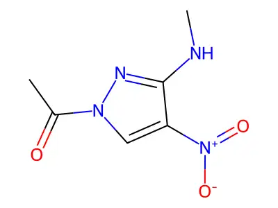 1-[3-(Methylamino)-4-nitropyrazol-1-yl]ethanone structure