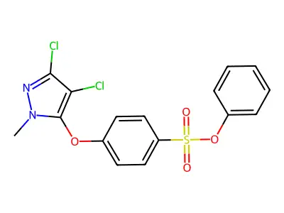 phenyl 4-[(3,4-dichloro-1-methyl-1H-pyrazol-5-yl)oxy]benzenesulfonate structure