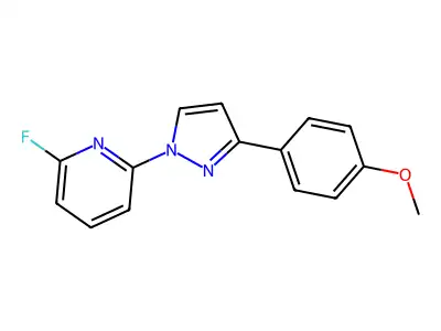 2-fluoro-6-[3-(4-methoxyphenyl)-1H-pyrazol-1-yl]pyridine structure