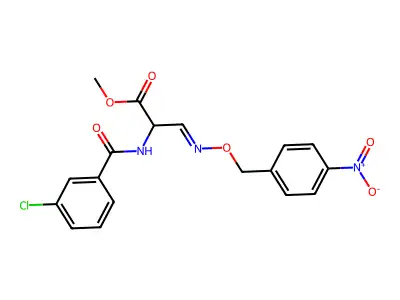 Methyl 2-[(3-chlorobenzoyl)amino]-3-[(4-nitrophenyl)methoxyimino]propanoate structure