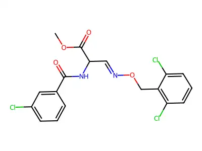 Methyl 2-[(3-chlorobenzoyl)amino]-3-[(2,6-dichlorophenyl)methoxyimino]propanoate structure