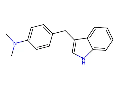 4-(1H-indol-3-ylmethyl)-N,N-dimethylaniline structure