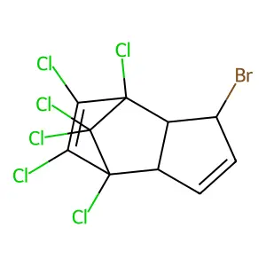 4,7-Methanoindene, 1-bromo-4,5,6,7,8,8-hexachloro-3a,4,7,7a-tetrahydro- structure