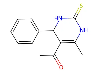1-(6-Methyl-4-phenyl-2-thioxo-1,2,3,4-tetrahydropyrimidin-5-yl)ethanone structure