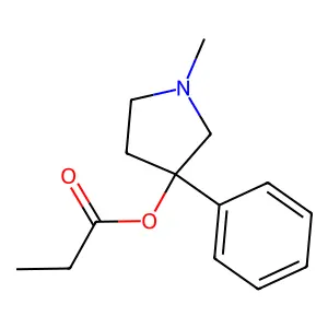1-Methyl-3-phenylpyrrolidin-3-yl propanoate structure