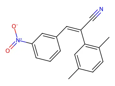 m-Nitrobenzylidene-2,5-dimethylphenylacetonitrile structure