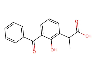 3-Benzoyl-2-hydroxyhydratropic acid structure