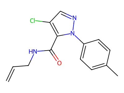 N-allyl-4-chloro-1-(4-methylphenyl)-1H-pyrazole-5-carboxamide structure