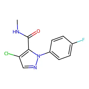 4-chloro-1-(4-fluorophenyl)-N-methyl-1H-pyrazole-5-carboxamide structure