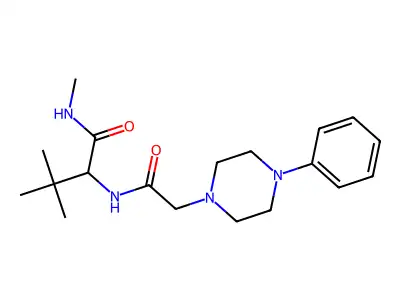 N,3,3-trimethyl-2-{[2-(4-phenylpiperazino)acetyl]amino}butanamide structure