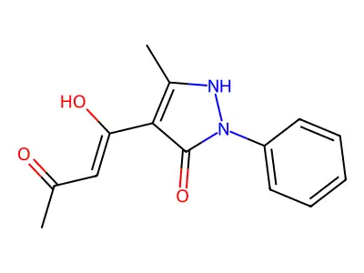 4-(1-hydroxy-3-oxobut-1-en-1-yl)-5-methyl-2-phenyl-2,3-dihydro-1H-pyrazol-3-one structure