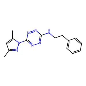 6-(3,5-dimethyl-1H-pyrazol-1-yl)-N-phenethyl-1,2,4,5-tetraazin-3-amine structure