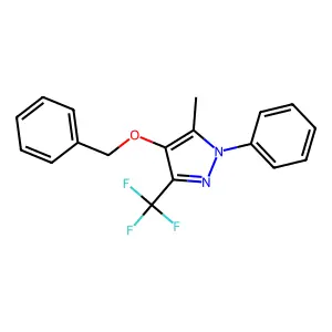 4-(benzyloxy)-5-methyl-1-phenyl-3-(trifluoromethyl)-1H-pyrazole structure