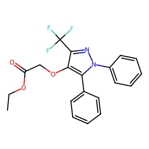 ethyl 2-{[1,5-diphenyl-3-(trifluoromethyl)-1H-pyrazol-4-yl]oxy}acetate structure