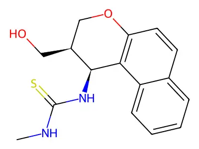 N-[2-(hydroxymethyl)-2,3-dihydro-1H-benzo[f]chromen-1-yl]-N'-methylthiourea structure
