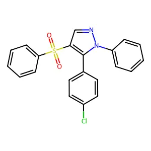 5-(4-chlorophenyl)-1-phenyl-1H-pyrazol-4-yl phenyl sulfone structure