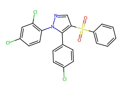 4-(Benzenesulfonyl)-5-(4-chlorophenyl)-1-(2,4-dichlorophenyl)pyrazole structure