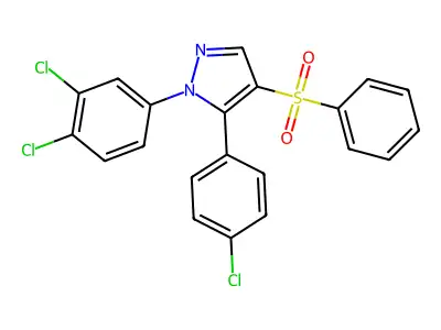 4-(Benzenesulfonyl)-5-(4-chlorophenyl)-1-(3,4-dichlorophenyl)pyrazole structure