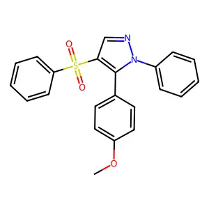 5-(4-methoxyphenyl)-1-phenyl-1H-pyrazol-4-yl phenyl sulfone structure