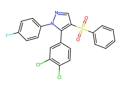 4-(Benzenesulfonyl)-5-(3,4-dichlorophenyl)-1-(4-fluorophenyl)pyrazole structure