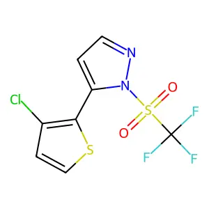 5-(3-chloro-2-thienyl)-1-[(trifluoromethyl)sulfonyl]-1H-pyrazole structure