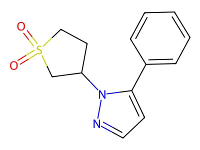 3-(5-Phenylpyrazol-1-yl)thiolane 1,1-dioxide structure