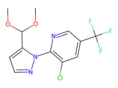 3-Chloro-2-[5-(dimethoxymethyl)pyrazol-1-yl]-5-(trifluoromethyl)pyridine structure