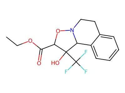 ethyl 1-hydroxy-1-(trifluoromethyl)-1,5,6,10b-tetrahydro-2H-isoxazolo[3,2-a]isoquinoline-2-carboxylate structure