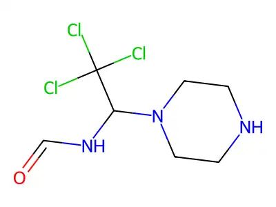 Formamide, N-(2,2,2-trichloro-1-(1-piperazinyl)ethyl)- structure