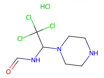 N-(2,2,2-trichloro-1-(1-piperazinyl)ethyl)formamide monohydrochloride structure