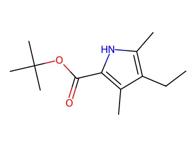 tert-butyl 4-ethyl-3,5-dimethyl-1H-pyrrole-2-carboxylate structure