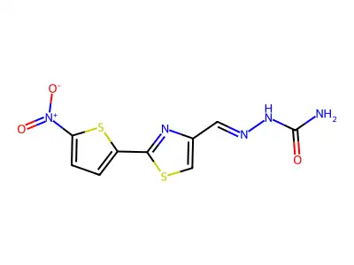 [[2-(5-Nitrothiophen-2-yl)-1,3-thiazol-4-yl]methylideneamino]urea structure