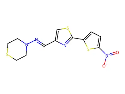 4-Thiomorpholinamine,n-[[2-(5-nitro-2-thienyl)-4-thiazolyl]methylene]- structure